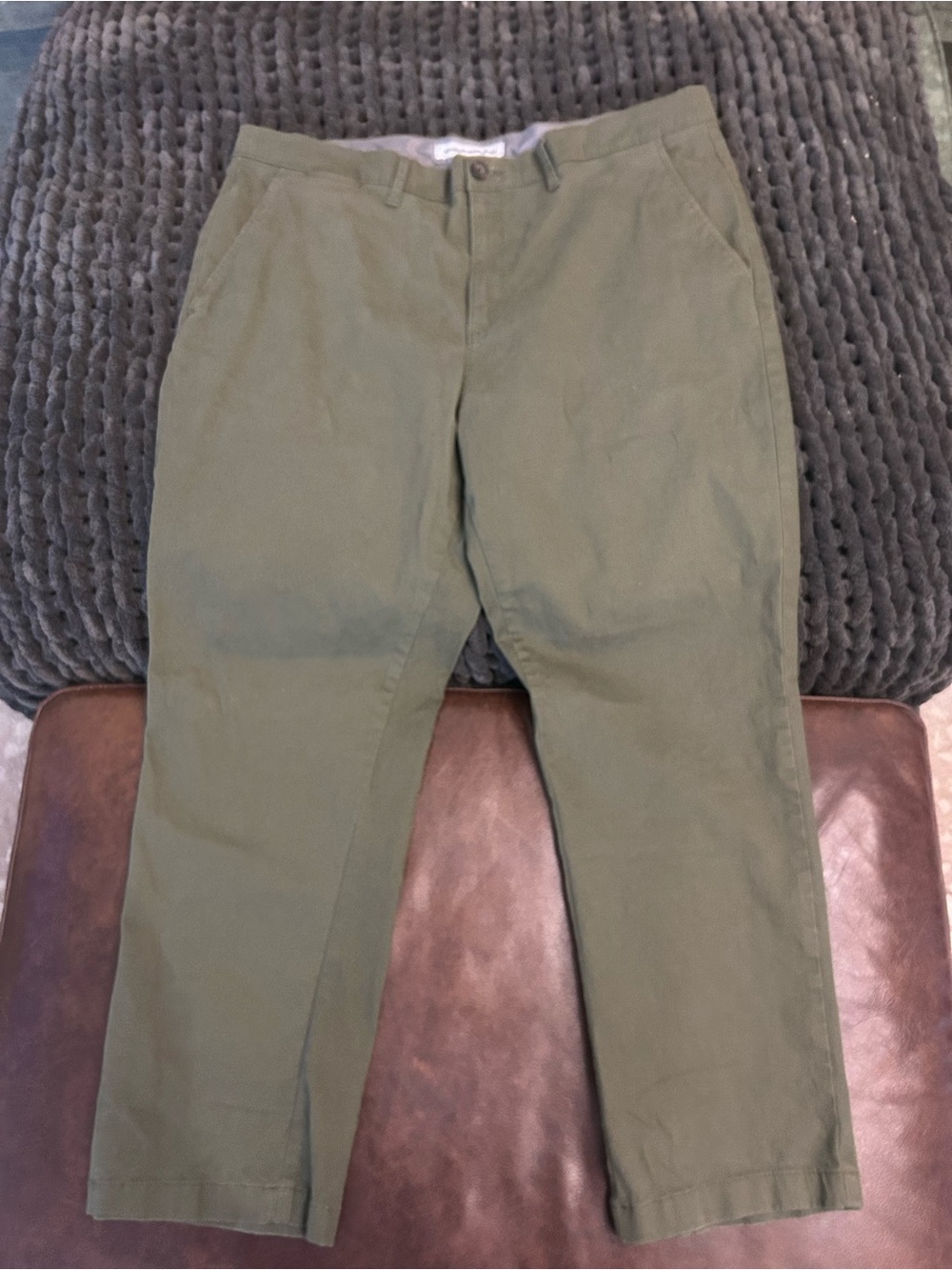Men's Cottagecore Olive Green Casual Pants